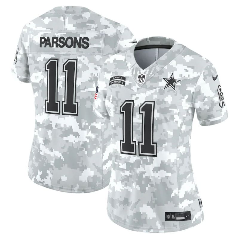 Women Dallas Cowboys #11 Parsons Nike Arctic Camo 2024 Salute to Service Limited NFL Jersey->women nfl jersey->Women Jersey
